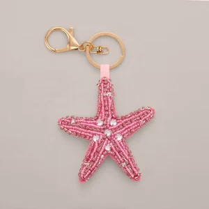 Fashion Beaded Charms for Bags and Clothes Beaded Starfish Keychain Large Starfish Charms for Bag