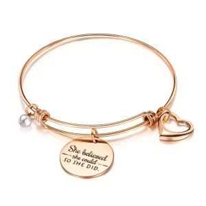 Fashion Beautifully Bracelet Women Adjustable Wire Custom Charm Bracelet