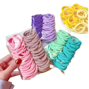 Fashion Black Elastic Hair Ties for Thick Curly Hair