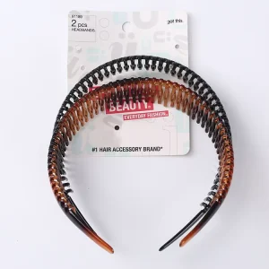 Fashion Black Tortoiseshell Plastic Headband Teeth Comb Hairband Hair Hoop Accessory European American Style 2.5CM Unisex