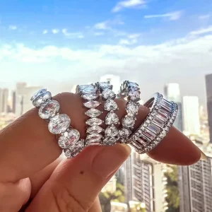 Fashion Bling Bling Baguette Diamond Ring for Women