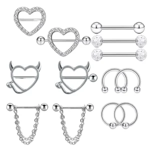 Fashion Body Jewelry for Women Men Steel Nipple Piercing Tongue Rings Barbell Bars Stainless Steel Piercing Jewelry