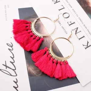 Fashion Bohemian Big Drop Tassel Earrings Long Dangle Earrings for Women Girls Party Gift