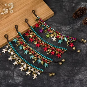 Fashion Bohemian Style Beaded Ladies Jewelry Bracelet Goldfish Starfish Fruit Pendant Beach Bracelet