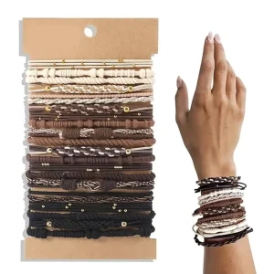 Fashion Boho Hair Tie Bracelets for Thick Hair Girls