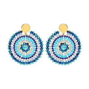 Fashion Boho Handmade Multicolored Beaded Drop Earrings Tribal Dangle Earrings Jewelry Seed Bead Earrings for Women