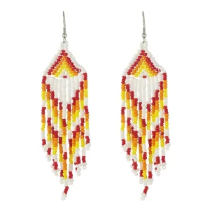 Fashion Boho Retro Female Earrings Miyuki Seed Beads Long Beaded Drop Earrings with Ethnic Tassels Creative Ethnic Style