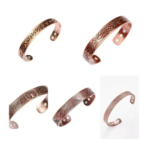 Fashion Bracelet Powerful Magnetic Healthy Cuff Bangle Men’s Classic Opening Small Water Wave Pattern Jewelry Bracelet