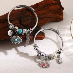 Fashion Bracelet Wings Eye Accessories Bracelet Stainless Steel Adjustable Couple Bracelet