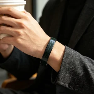Fashion Bracelets & Bangles 316L Stainless Steel Carbon Fiber Bangle Lightweight Men Daily Wear Jewelry
