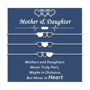 Fashion Bracelets & Bangles Custom Best Friends Women’s Trendy Heart Shaped Chain Bracelets 3 Piece Set With Cards