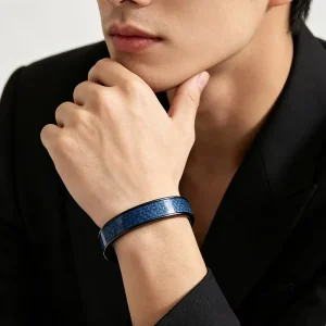 Fashion Bracelets & Bangles Stainless Steel Carbon Fiber Inlay Bangle Factory Made Customizable Daily Wear Jewelry