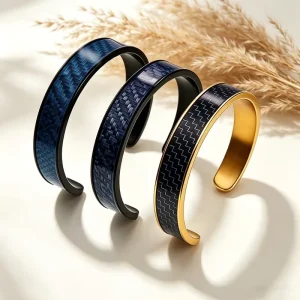 Fashion Bracelets & Bangles Stainless Steel Lightweight Carbon Fiber Bangle Anti Tarnish OEM ODM Factory Jewelry