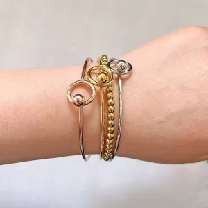 Fashion Bracelets Jewelry for Women Popular Stainless Steel Wire Open Cuff Bangle Bracelet 18k Gold Plated