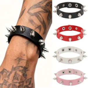 Fashion Bracelets Stylish Cool Punk Leather Studded Fashionable Bangles