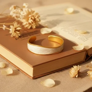 Fashion Brass Vintage Gold White Enamel Rough Bangle Adjustable Unique Irregular Women’s Factory Suitable Elegant