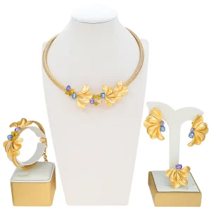 Fashion Brazilian Gold Style Wedding Accessories Bride Luxury Women’s Jewelry Set