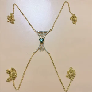 Fashion Breast Chain Shiny Shaped Rhinestone Body Chain for Women Sexy Body Jewelry Accessories