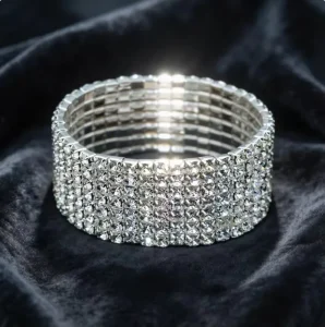 Fashion Bridal Bridesmaid Gift Jewelry Elasticity Wrap Multi Layer Row CZ Crystal Bracelet Bangles