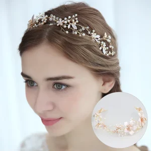 Fashion Bride Hair Accessories Handmade Hair Band Jewelry Crystal Pearl Wedding Headpiece for Women