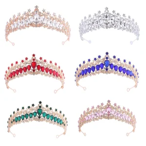 Fashion Bride Wedding Alloy Crystal Crown Headdress Hair Accessories Party Birthday Princess Headband High end Feeling
