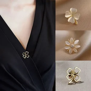 Fashion Brooch Set Flower Bow Brooches for Women Metal Anti glare Lapel Pin Fixed Clothes Pins Sweater Coat Clothing Accessories