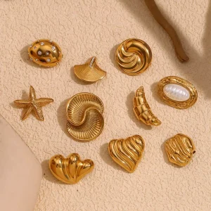 Fashion Brooches Jewelry Set 18k Gold Plated Brooch Pin Tarnish Free Stainless Steel Jewelry Accessories