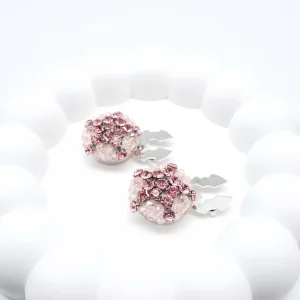 Fashion Buckle Pink Crystal No Sew Button Cover Decorative Buttons Turtle Buckle Cufflinks Rhinestone Accessory for Clothing