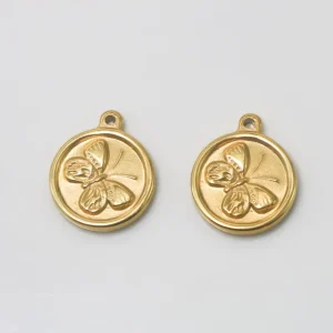 Fashion Butterfly Charm 18K Gold Plated Stainless Steel Pendant DIY Accessories Charms for Jewelry Making