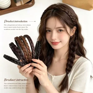 Fashion Casual Headband Trendy for Photo Prop Classic Braided Hair Ornament for Girls Fashion Hair Decor