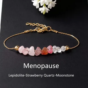 Fashion Chain Link Bracelets Irregular Natural Crushed Stone Strawberry Crystal Bracelet Healing Gravel Gemstone Jewelry Gifts