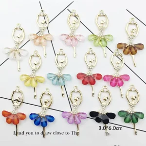 Fashion Charm Crystal Ballet Dancing Girl Rhinestone Material DIY Cell Phone Cosmetology Pendant Jewelry Accessories