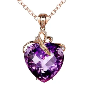 Fashion Charm Pendant and Necklace With Purple Crystal Accessories for Women Party Gift Wedding Accessories