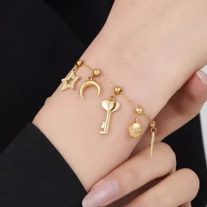 Fashion Charm Stainless Steel Flower Butterfly Star Heart Pendant DIY Jewelry Accessories for DIY Women Jewelry Making