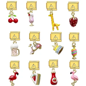 Fashion Charm for Bracelet with All-Match Golden Pendant Creative Accessory Italian Charm Bracelet