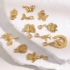 Fashion Charms for Jewelry Making 18k Gold Plated Stainless Steel DIY Pendants Charm Waterproof Non Tarnish Jewelry Accessories