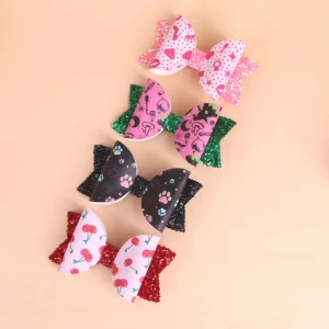 Fashion Children’s Magic Witch Print Hairstyle Accessories Cute Bow Hair Clip