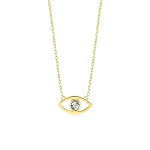 Fashion Chokers Necklaces Dainty Silver Eye Pendant Necklace Minimalist Zirconia Waterproof Custom Steel Everyday Wear Jewelry