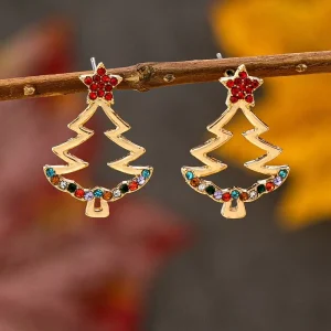 Fashion Christmas Themed Pendant Earring for Women Featuring Christmas Tree Gingerbread Man Santa Claus Snowman Earrings