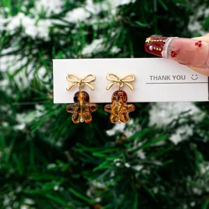 Fashion Christmas Tree Gingerbread Man Cherry Earring for Women Featuring Santa Claus Snowman Earrings Christmas Gifts