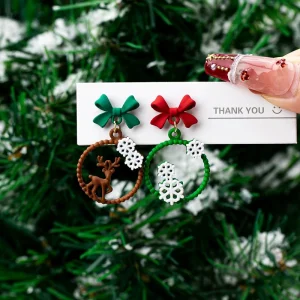 Fashion Christmas Tree Gingerbread Man Cherry Earring for Women Featuring Santa Claus Snowman Earrings Christmas Gifts