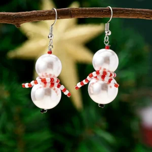 Fashion Christmas Tree Pendant Earring for Women Featuring Nutcracker Gingerbread Man Santa Claus Snowman Earrings