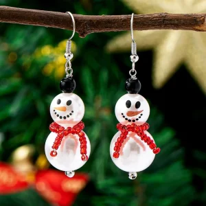 Fashion Christmas Tree Pendant Earring for Women Featuring Nutcracker Gingerbread Man Santa Claus Snowman Earrings