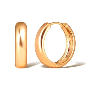 Fashion Chunky Thick Big Large Men Earring Champagne Gold Plated Filled Hoop Women Earrings Hoops