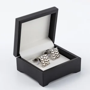 Fashion Classic Black Square Plastic Material Cufflinks Tie Clip Boxes