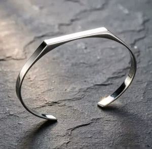 Fashion Classic Silver Stainless Steel Cuff Bangles Unisex Bracelets for Anniversary