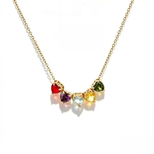 Fashion Colored Zircon Pendants for Necklace and Bracelet Heart Shaped Birthstone Charms Pendant
