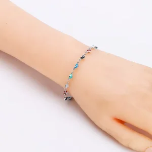 Fashion Colorful Bronze Heart Classic Women’s Minimalist Luxury Creative Charm Bangle Exquisite Wristband Jewelry Set