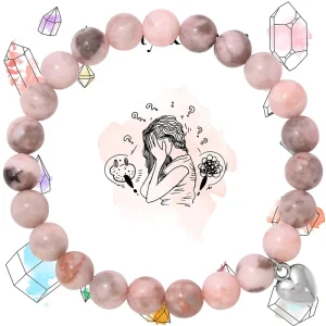 Fashion Colorful Card Bracelet Natural Stone Healing Anxiety Stress Handmade Stretch Beaded Bracelet for Women