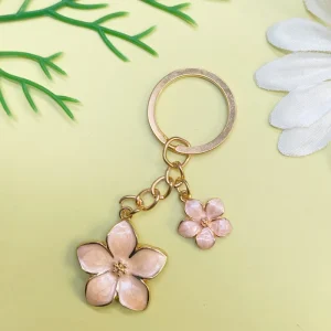 Fashion Colorful Flower Keychain for Women Men Car Key Handbag Purse Pendant Keyrings Accessories DIY Jewelry Gifts